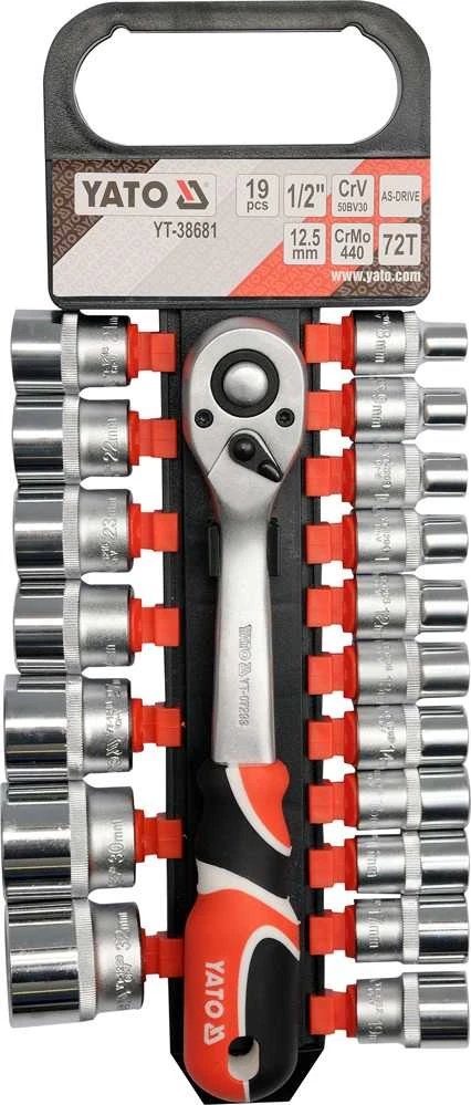 Toya Sa Poland Galvučių komplektas Yato YT-38681; 1/2''; 19 vnt.