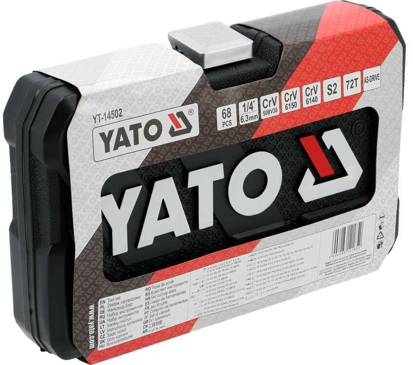 Yato Toya Sa Poland Galvučių su terkšle rinkinys – profesionalus, AS-Drive – 1/4", 68 vnt (YT-14502)