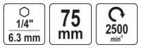 Yato Toya Sa Poland Gipskartonio antgalio laikiklis | 6,3 mm (1/4" | 75 mm (YT-04665)