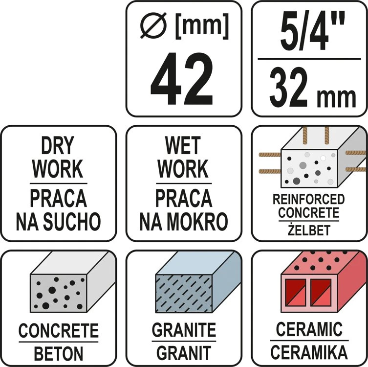 Gręžimo karūna Yato YT-60372; 42 mm