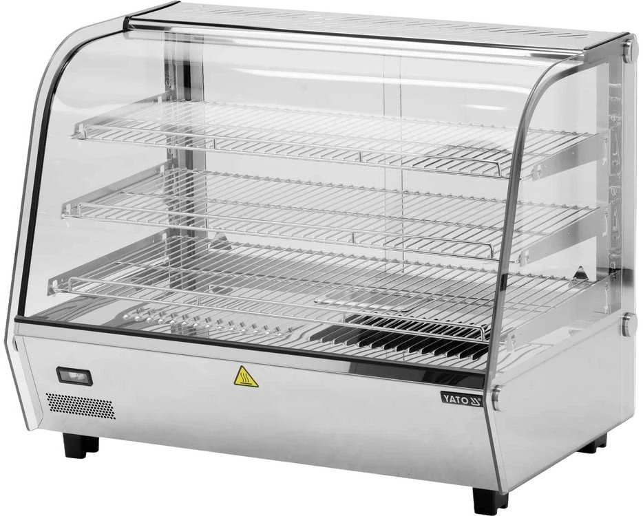 Toya Sa Poland Šildoma vitrina | pastatoma | 160 l | 1500 W | 856 × 568 × 686 mm | 30–90 °C | 3 lentynos | stumdomos durys | nerūdijantis plienas ir stiklas | LED | vandens talpa drėgmei (YG-04981)