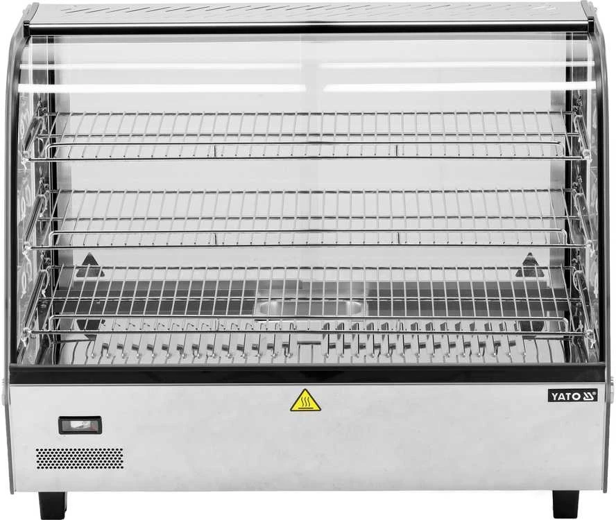 Toya Sa Poland Šildoma vitrina | pastatoma | 160 l | 1500 W | 856 × 568 × 686 mm | 30–90 °C | 3 lentynos | stumdomos durys | nerūdijantis plienas ir stiklas | LED | vandens talpa drėgmei (YG-04981)