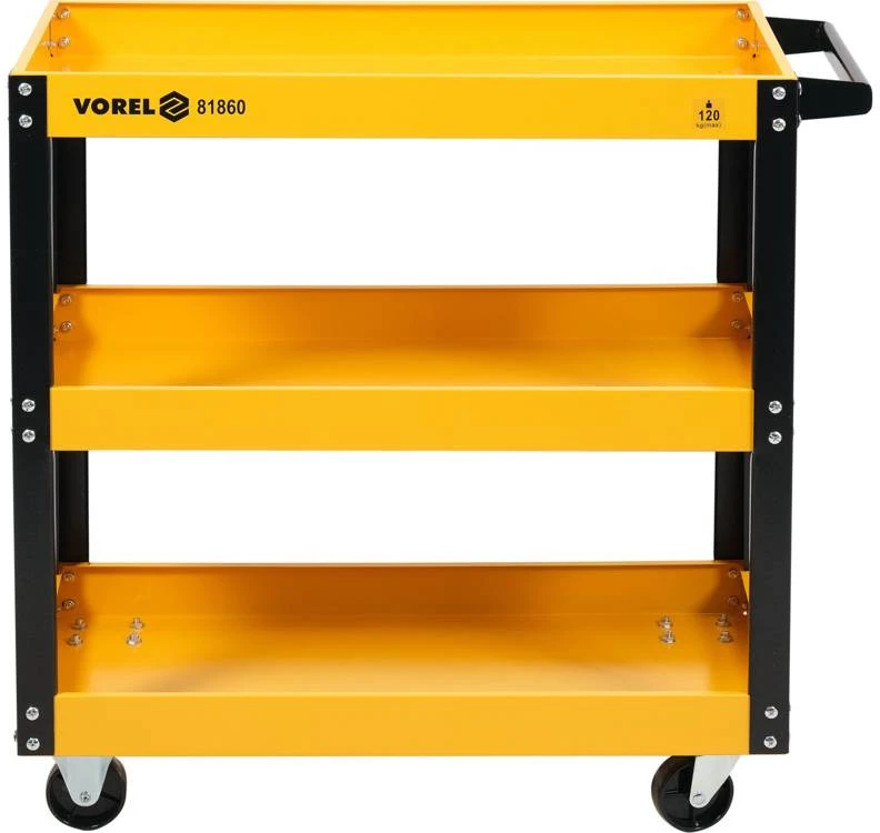 Toya Sa Poland Vežimėlis įrankiams 3 lentynos, plieno, 120kg, metalinis, mobilus įrankių vežimėlis