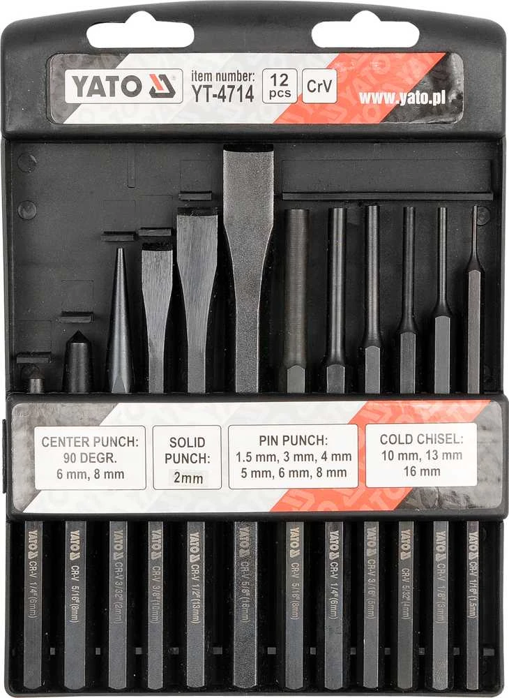 Kaltų rinkinys Yato YT-4714; 12 vnt.