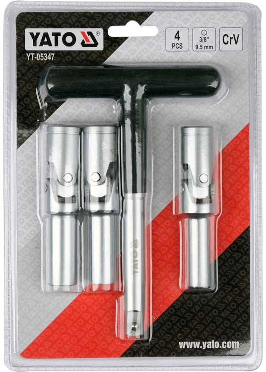 Toya Sa Poland Kaitinimo žvakių galvučių rinkinys – su kardano jungtimis – 3/8", 8–10 mm, 4 vnt (YT-05347)