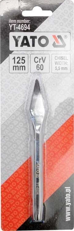 Toya Sa Poland Kaltas „cape“ – metalo darbams, CrV60 – 5,5 mm briauna, 125 mm (YT-4694)