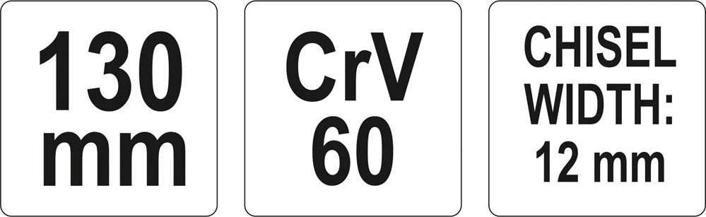 Toya Sa Poland Kaltas plokščias – CrV60, veidrodinis chromas – 125 mm / 12 mm (YT-4693)