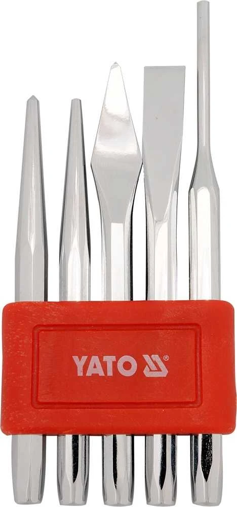 Yato Toya Sa Poland Kaltų ir išmušėjų rinkinys – CrV60, su laikikliu – 5 vnt (YT-4695)