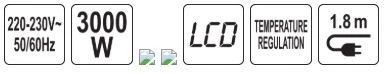 Yato Toya Sa Poland Karšto oro pūstuvas su LCD ekranu | 3000 W (YT-82297)