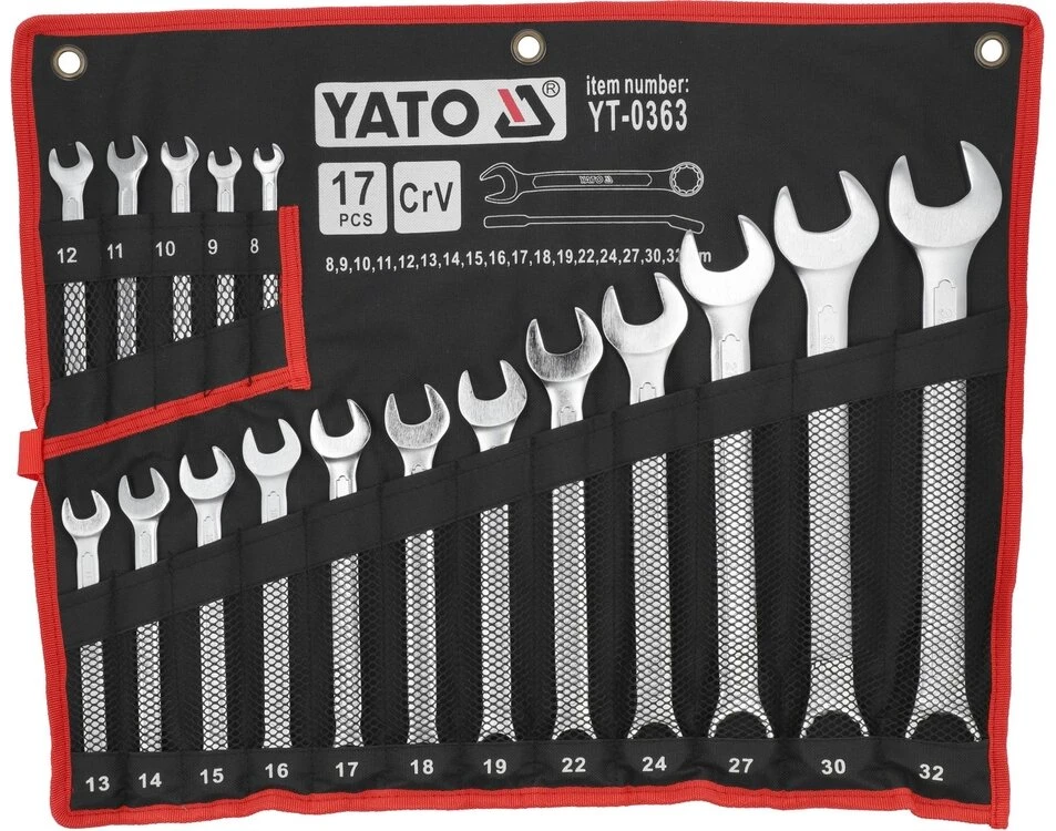 Kombinuotų veržliarakčių komplektas Yato YT-0363; 8-32 mm; 17 vnt.