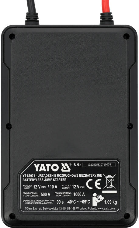 Toya Sa Poland Kondensatorinis paleidimo įrenginys be baterijos | 12 V | 500 A | pikinė srovė 1000 A (YT-83071)