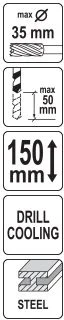 Toya Sa Poland Magnetinės gręžimo staklės | 1300W | elektromagnetinė bazė | 3/4" (YT-820501)