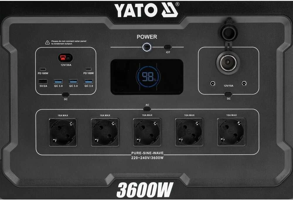 Toya Sa Poland Nešiojama maitinimo stotis LiFePO4 | 3600 W | 3072 Wh (YT-83096)