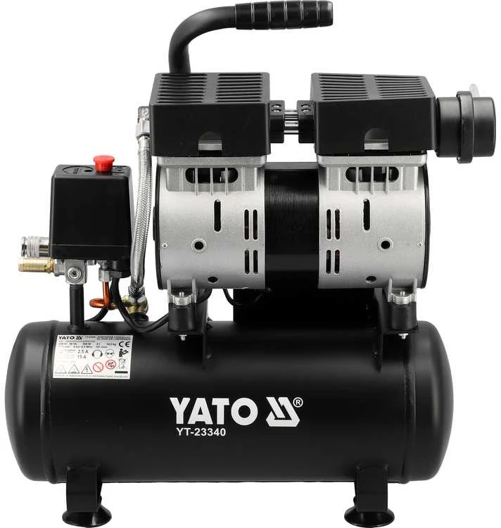 Toya Sa Poland Oro kompresorius tylus | betepalinis | 6L/0.8MPA/8BAR/116PSI/ 107l/min | 550 W (YT-23340)