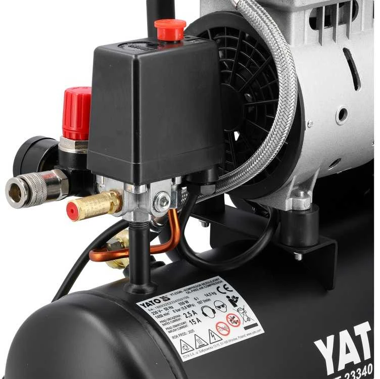 Toya Sa Poland Oro kompresorius tylus | betepalinis | 6L/0.8MPA/8BAR/116PSI/ 107l/min | 550 W (YT-23340)