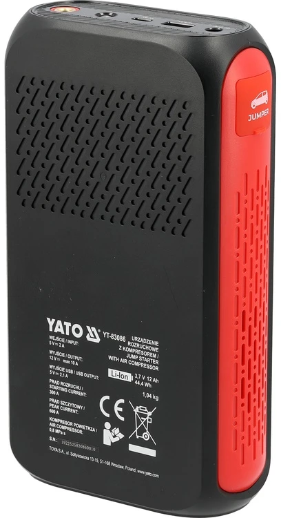 Yato Toya Sa Poland Paleidimo įrenginys su kompresoriumi | 12 V | 12000 mAh | pikinė srovė 600 A (YT-83086)