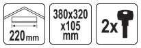 VOREL Pašto dėžutė 380 x 320 x 105mm Juodas