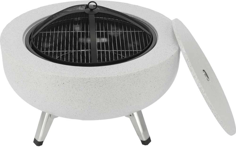 Toya Sa Poland Plieninis židinys su grotelėmis | 3 viename: grilis, stalas, židinys | 43,5 cm (99718)