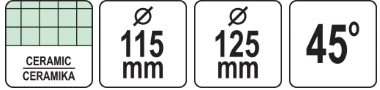 Antgalis plytelių briaunų šlifavimui 45°, kampiniam šlifuokliui 125mm Yato