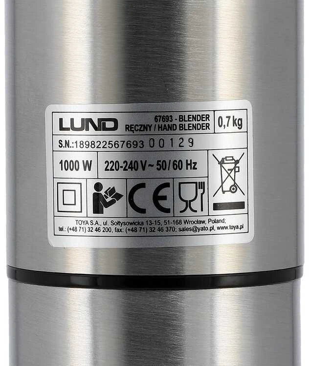 Plakiklis Toya Sa Poland Rankinis blenderis 6in1 | 1000 W | 0,6 l ir 0,86 l (67693)
