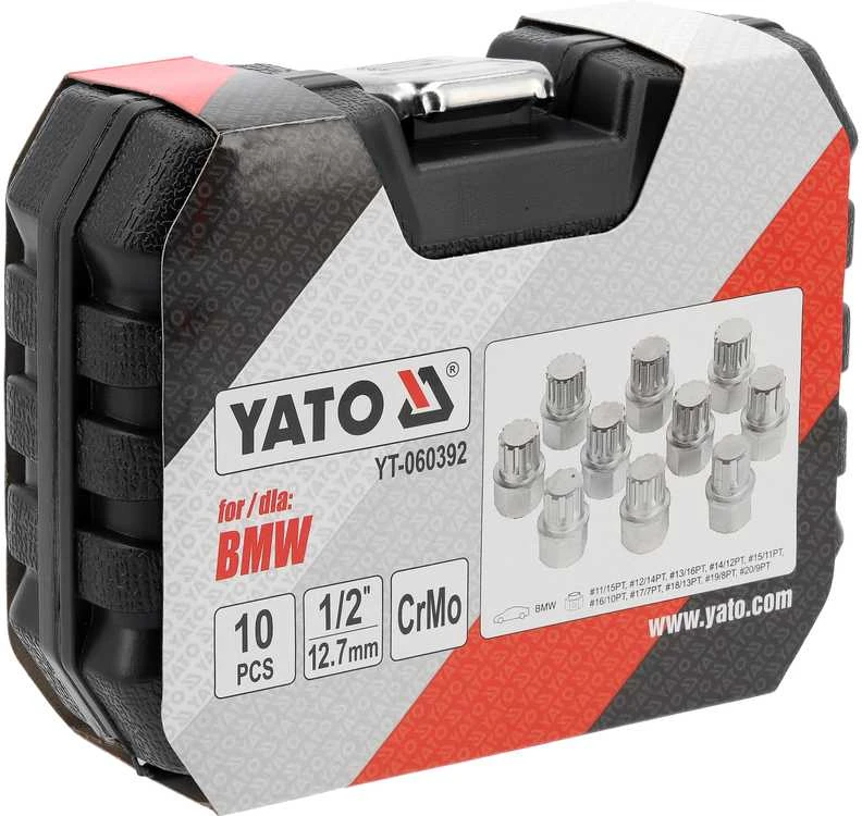 Toya Sa Poland Ratų varžtų slapukų rinkinys – BMW, profesionalus – 10 vnt, 1/2" (YT-060392)
