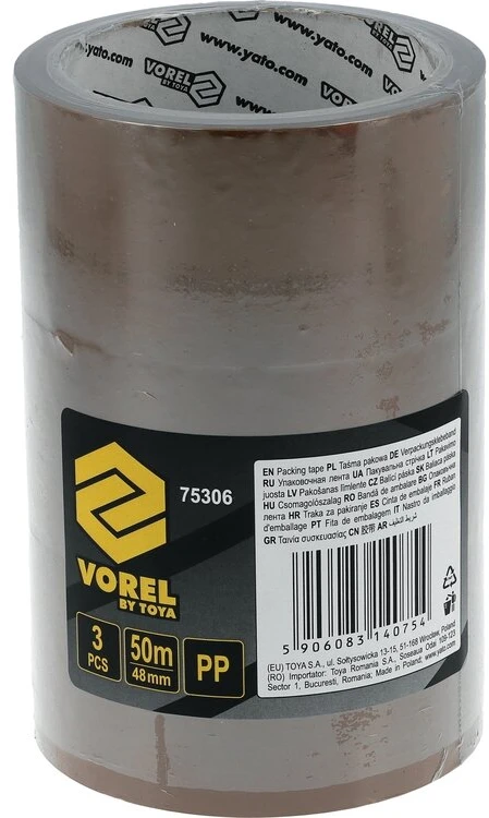 Vorel Toya Sa Poland Ruda PP pakavimo juosta 48 mm x 50 m, 3 vnt. (75306)