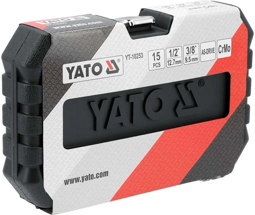 Yato Toya Sa Poland Smūginių trumpų galvučių rinkinys – AS-Drive 1/2", CrMo – 10–27 mm, 15 vnt (YT-10253)