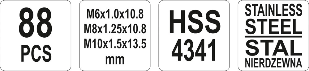 YATO M6-M10 SRIEGŲ TAISYMO RINKINYS