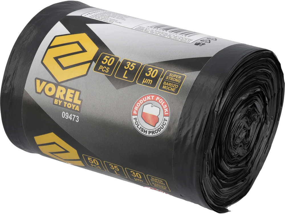 VOREL LABAI TVIRTI ŠIUKŠLIŲ MAIŠAI 35l 30µm /50vnt.
