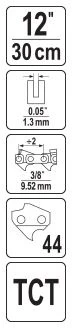 Toya Sa Poland TCT grandinė grandininiam pjūklui YT-82157 | 12" (30 cm) (YT-821571)