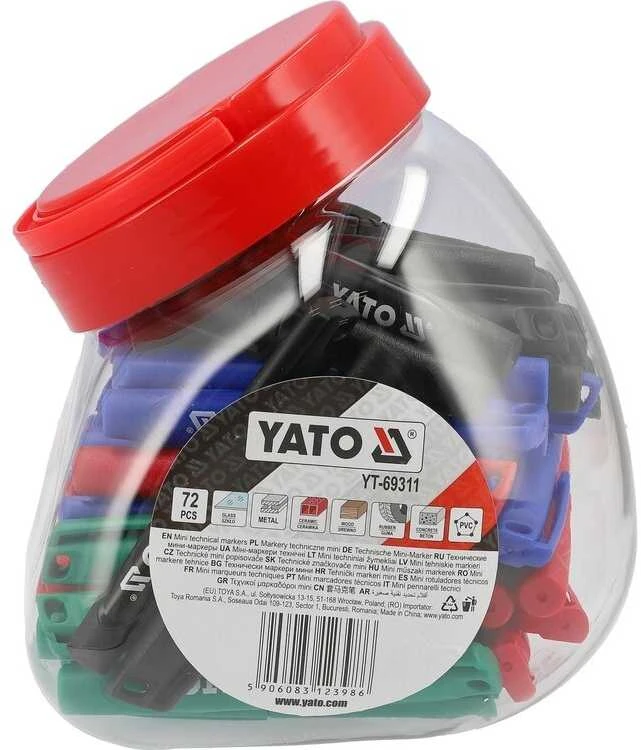 Toya Sa Poland Techniniai markeriai mini rinkinys | 72 vnt | juoda žalia raudona mėlyna (YT-69311)