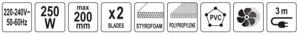 Yato Toya Sa Poland Terminis peilis polistirenui | 250 W | 150–200 mm (YT-821901)
