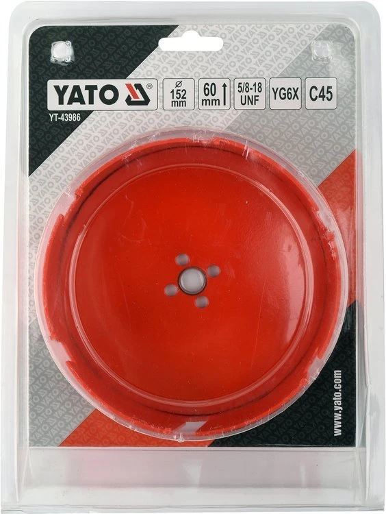 Yato Toya Sa Poland Universali gręžimo karūna | TCT | 5/8"-18UNF | 152 mm (YT-43986)