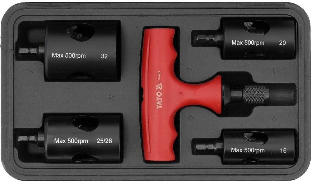 Toya Sa Poland Vamzdžių kalibravimo ir briaunų nuėmimo rinkinys PEX | 16–32 mm | 5 vnt (YT-22370)