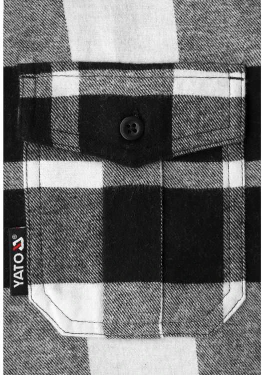 Toya Sa Poland Vyriški flaneliniai marškiniai juoda/balta | 100% medvilnė | 2XL dydis (YT-78816)