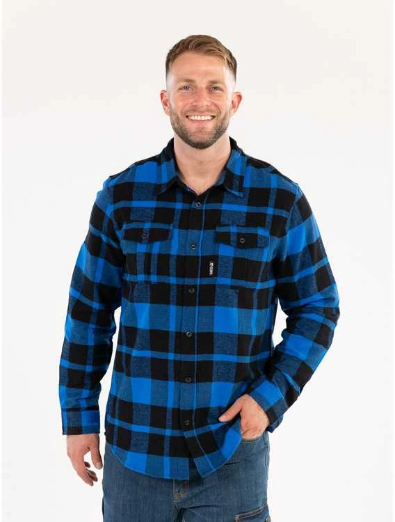 Toya Sa Poland Vyriški flaneliniai marškiniai mėlyni | 100% medvilnė | XL dydis (YT-78809)