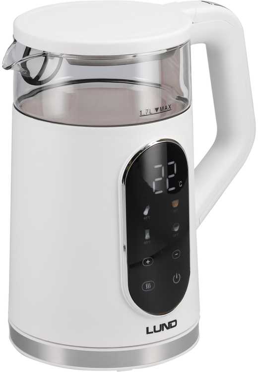 Virdulys Lund Toya Sa Poland ELECTRIC KETTLE 1.7L, TEMPERATURE REGULATION, Baltas (68224)