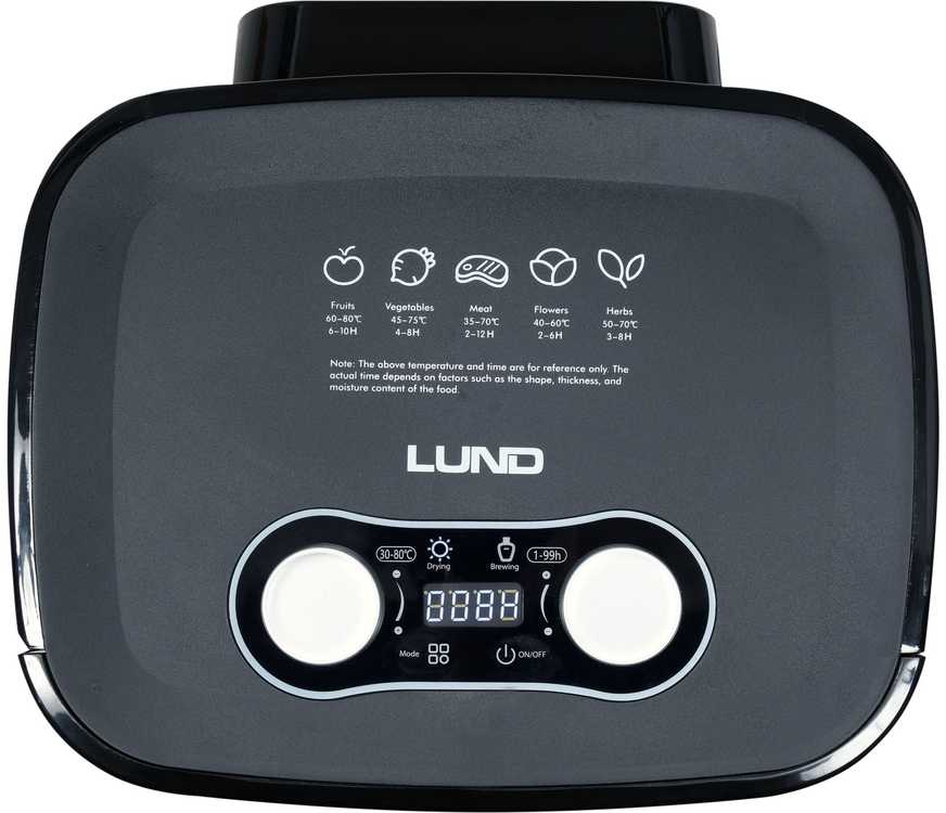Lund Maisto dehidratorius, vaisiams, daržovėms ir žolelėms, 300W, 5 padėklų maisto džiovintuvas, skaitmeninis temperatūros valdymas