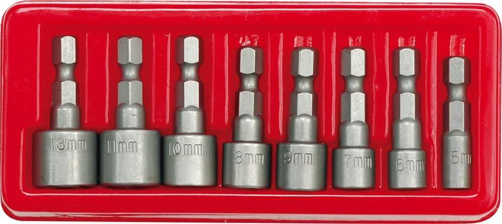 Toya Sa Poland VOREL atsuktuvų galvutės 5-13 mm, 1/4 colio tvirtinimas, 8 vnt. rinkinys.