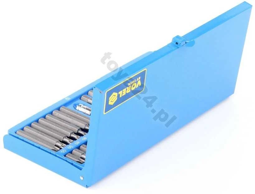 VOREL HEX/TORX/SPLINE antgaliai metalinėje dėžutėje 40 vnt. 66400