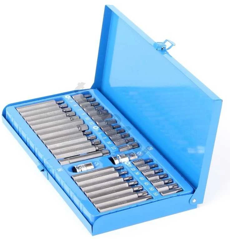 VOREL HEX/TORX/SPLINE antgaliai metalinėje dėžutėje 40 vnt. 66400