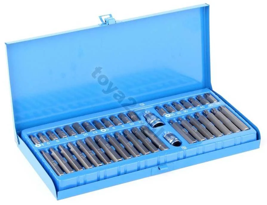 VOREL HEX/TORX/SPLINE antgaliai metalinėje dėžutėje 40 vnt. 66400