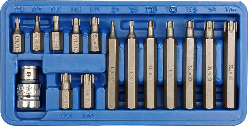 VOREL TORX sukimo antgalių rinkinys 15 vnt. 66580