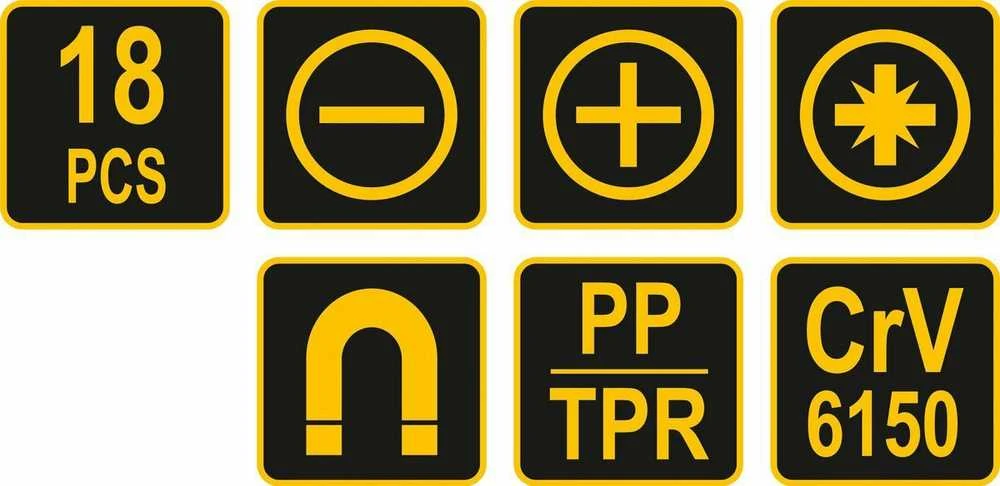 Toya Sa Poland Atsuktuvų rinkinys | su stovu ir preciziniais atsuktuvais | 18 vnt. (60781)