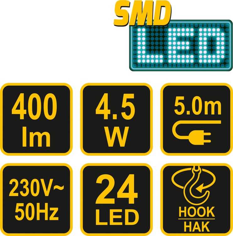 VOREL WORKSHOP LAMP LED SMD 4.5W 82706