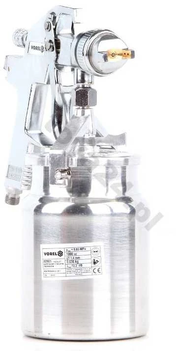 VOREL purškimo pistoletas HVLP 1000ml su apatiniu indu 80901