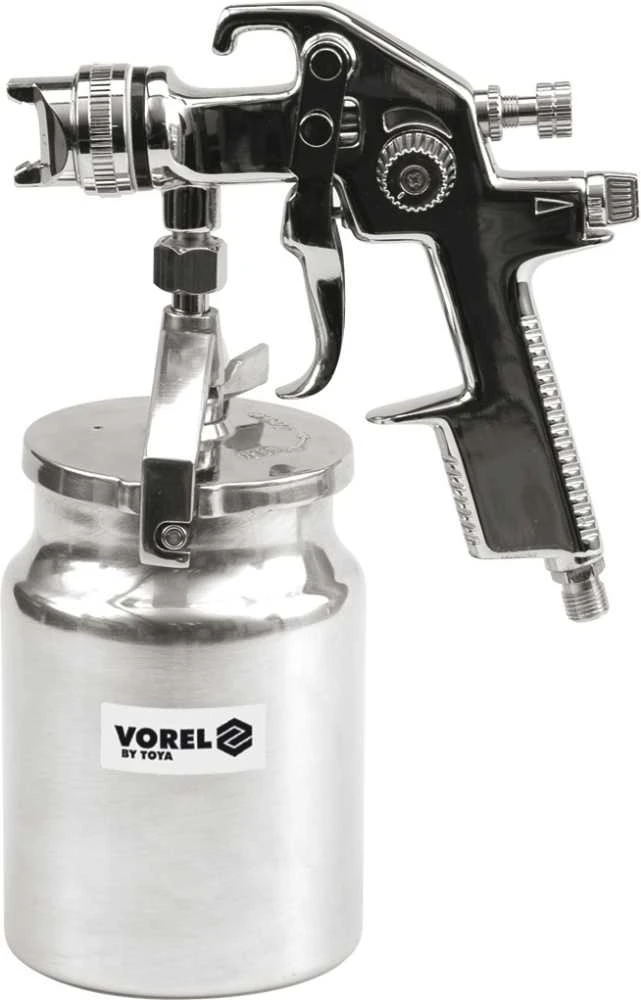 VOREL purškimo pistoletas HVLP 1000ml su apatiniu indu 80901