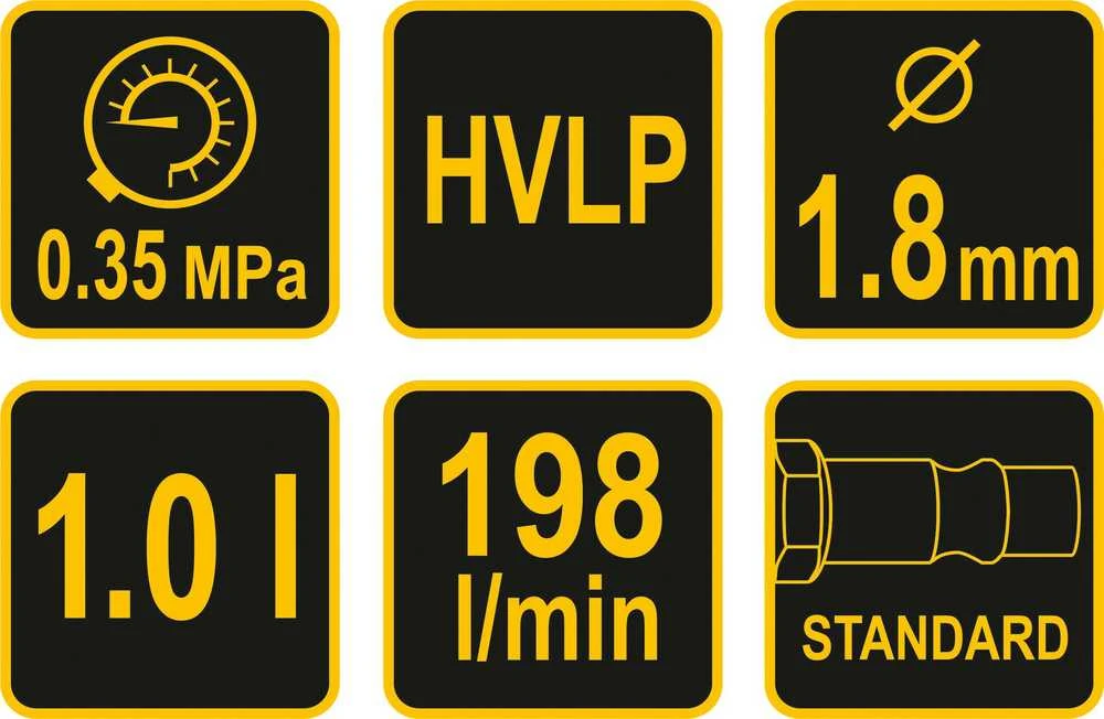 Vorel Toya Sa Poland Dažymo pistoletas | apatinis bakelis | HVLP / 1000 ml | Ø1.8 mm (80903)