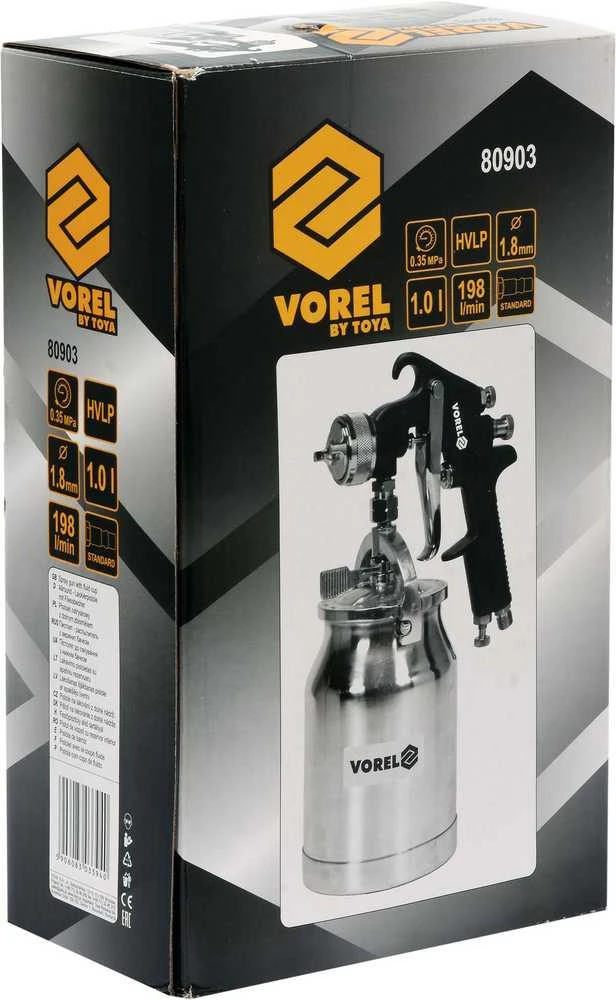 Vorel Toya Sa Poland Dažymo pistoletas | apatinis bakelis | HVLP / 1000 ml | Ø1.8 mm (80903)