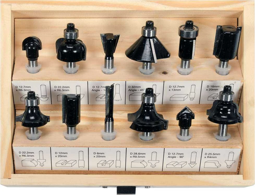 VOREL medienos pjaustytuvų rinkinys, 12 vnt., kotas 6 mm, 22552